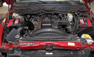 Dodge Ram 2500 Performance Air Intake - K&N Engineering - Blackhawk Induction with DRYFLOW Synthetic Filter - Black - `03-`06 Dodge Ram 2500 Performance Air Intake - K&N Engineering - Blackhawk Induction with DRYFLOW Synthetic Filter - Black - `03-`06